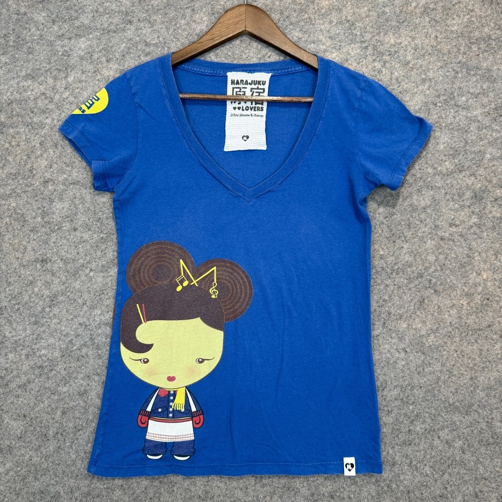 Vintage Gwen Stafani Harajuku Lovers Scoop Tee Shirt Womens Medium Japanese Y2K